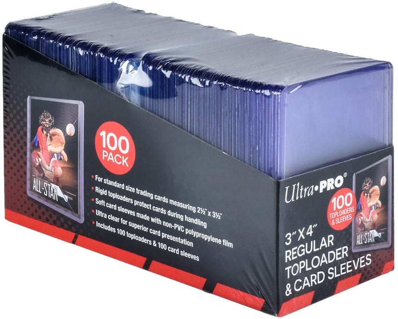 Ultra Pro 3" x 4" Regular Toploader + Sleeves (100ct)