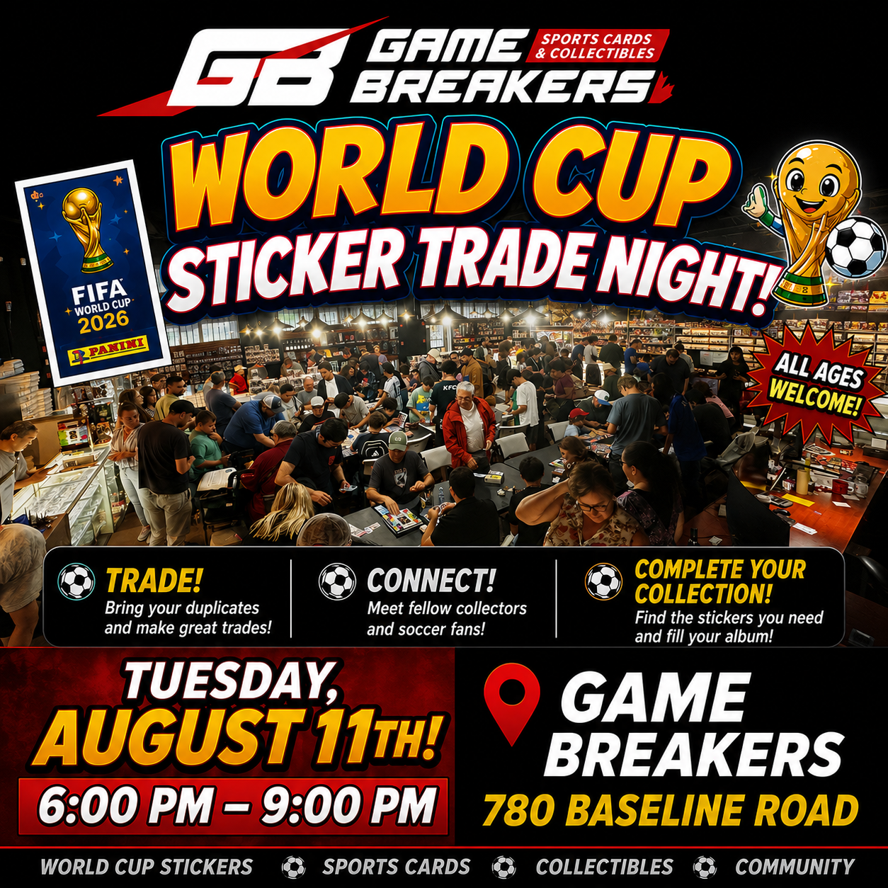 Panini FIFA World Cup 2026 Sticker Swap Night Tuesday August 11th