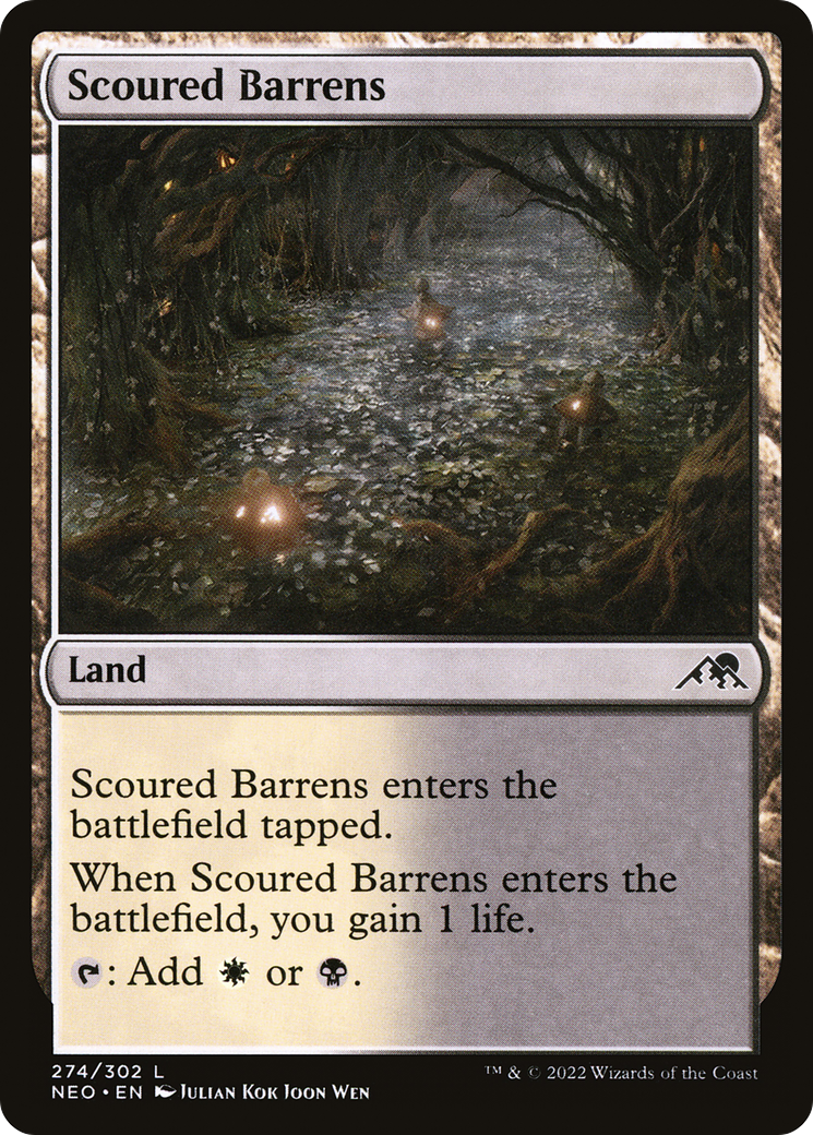 Scoured Barrens (NEO-274)  Foil - Kamigawa: Neon Dynasty