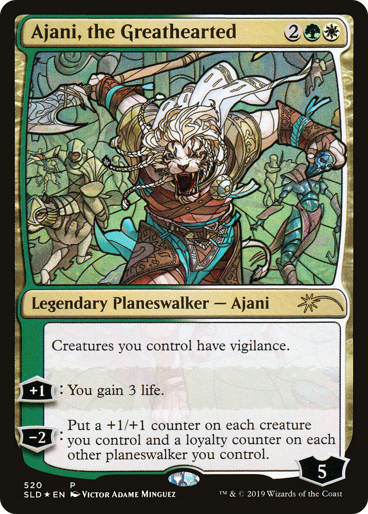 Ajani, the Greathearted (Stained Glass) (SLD-520)  Foil - Secret Lair Drop