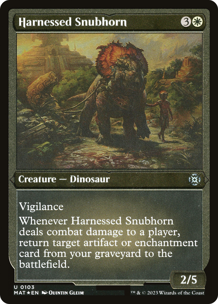 Harnessed Snubhorn (MAT-103)  Etched Foil - March of the Machine: The Aftermath