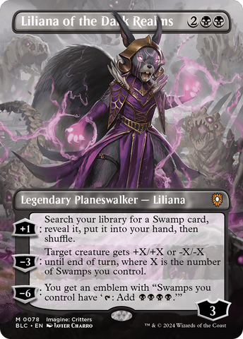 Liliana of the Dark Realms (Borderless) (BLC-078)  - Bloomburrow Commander