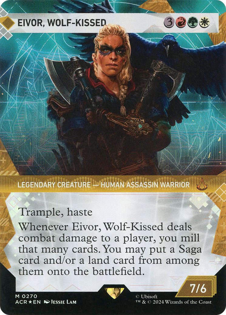 Eivor, Wolf-Kissed (Showcase) (Textured Foil) (ACR-270)  Foil - Assassin's Creed: (Showcase) (Borderless)