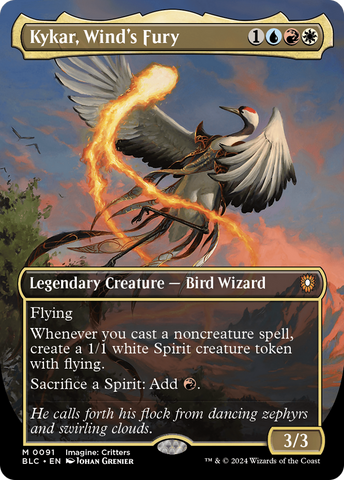 Kykar, Wind's Fury (Borderless) (BLC-091)  - Bloomburrow Commander