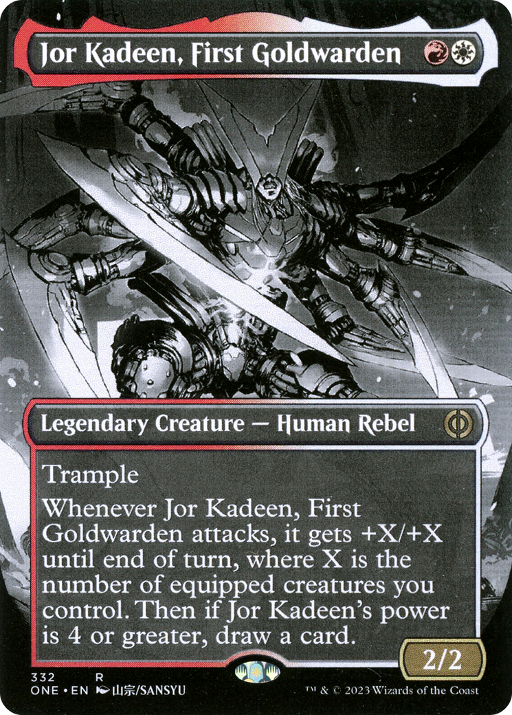 Jor Kadeen, First Goldwarden (Borderless) (ONE-332)  Foil - Phyrexia: All Will Be One: (Showcase)