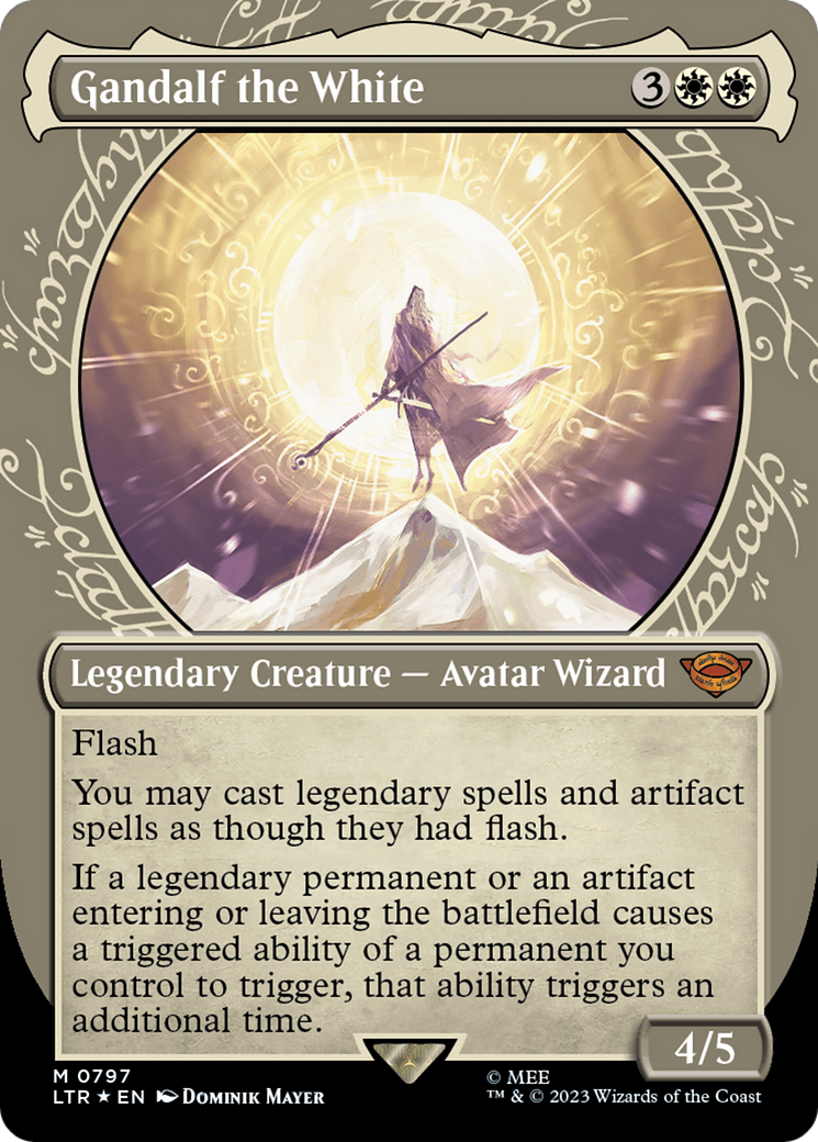 Gandalf the White (Showcase) (Surge Foil) (LTR-797)  Foil - The Lord of the Rings: Tales of Middle-earth: (Showcase) (Borderless)