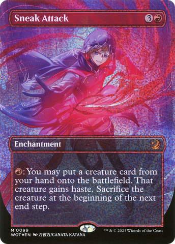 Sneak Attack (Anime Borderless) (Confetti Foil) (WOT-099)  Foil - Wilds of Eldraine: Enchanting Tales