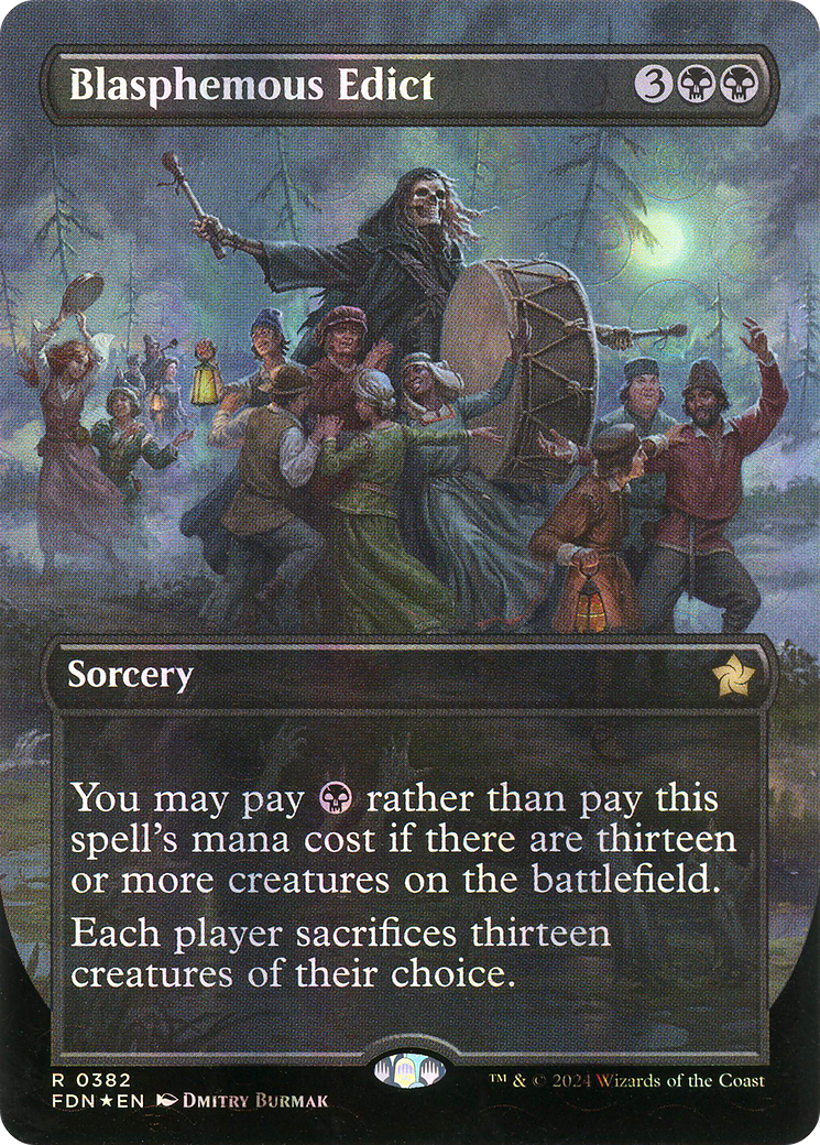 Blasphemous Edict (Borderless) (Mana Foil) (FDN-382)  Foil - Foundations