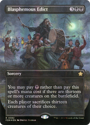 Blasphemous Edict (Borderless) (Mana Foil) (FDN-382)  Foil - Foundations