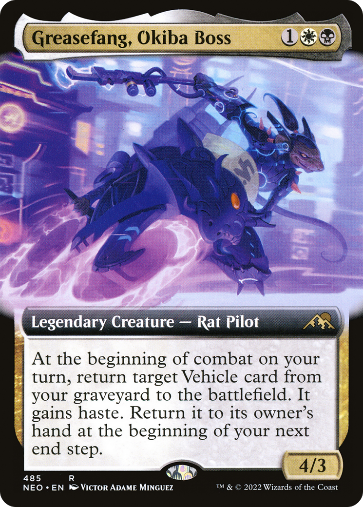 Greasefang, Okiba Boss (Extended Art) (NEO-485)  Foil - Kamigawa: Neon Dynasty: (Extended Art)