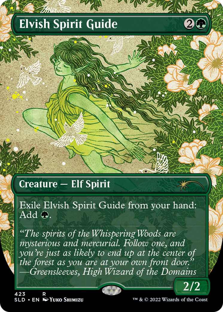 Elvish Spirit Guide (Borderless) (SLD-423)  - Secret Lair Drop