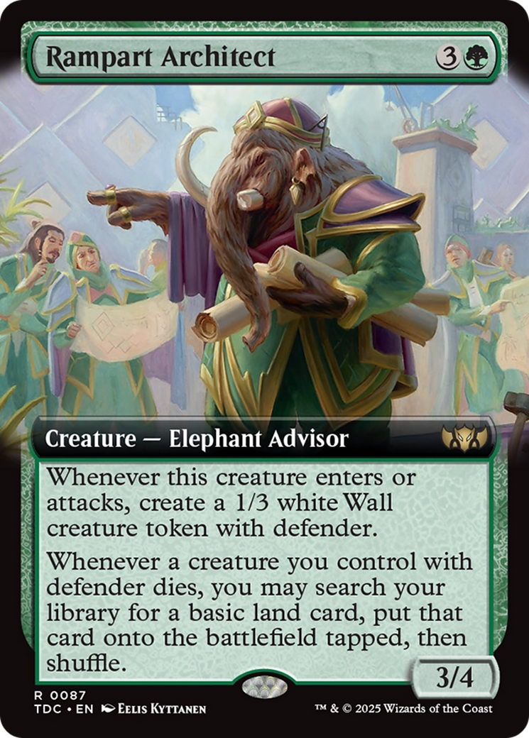 Rampart Architect (Extended Art) (TDC-087) - Commander: Tarkir: Dragonstorm: (Extended Art)