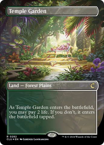 Temple Garden (Borderless) (CLU-282)  Foil - Ravnica: Clue Edition