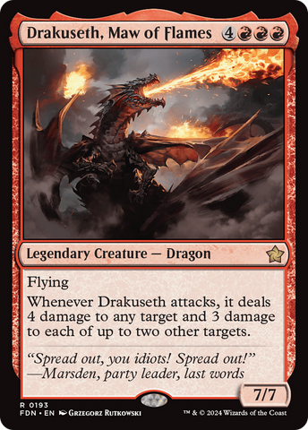 Drakuseth, Maw of Flames (FDN-193) - Foundations Foil
