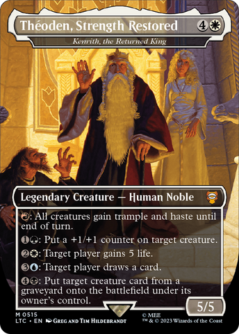 Theoden, Strength Restored - Kenrith, the Returned King (Borderless) (LTC-515)  - Tales of Middle-earth Commander / Théoden, Strength Restored