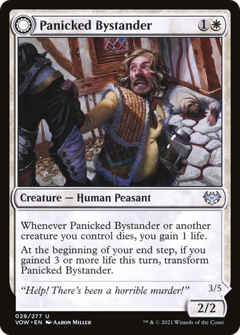 Panicked Bystander (VOW-028)  Foil - Innistrad: Crimson Vow: (Double Faced Transform)