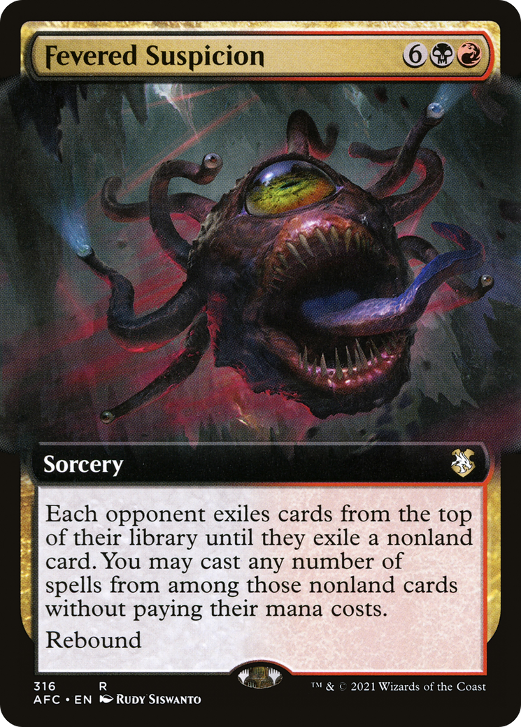 Fevered Suspicion (Extended Art) (AFC-316) - Adventures in the Forgotten Realms Commander