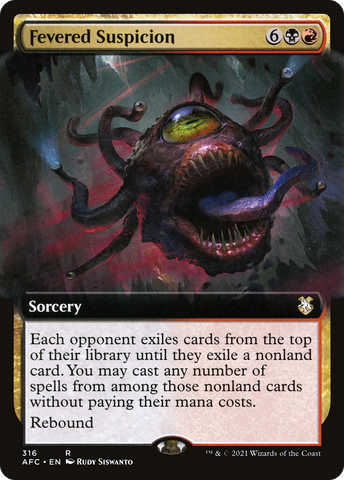 Fevered Suspicion (Extended Art) (AFC-316) - Adventures in the Forgotten Realms Commander