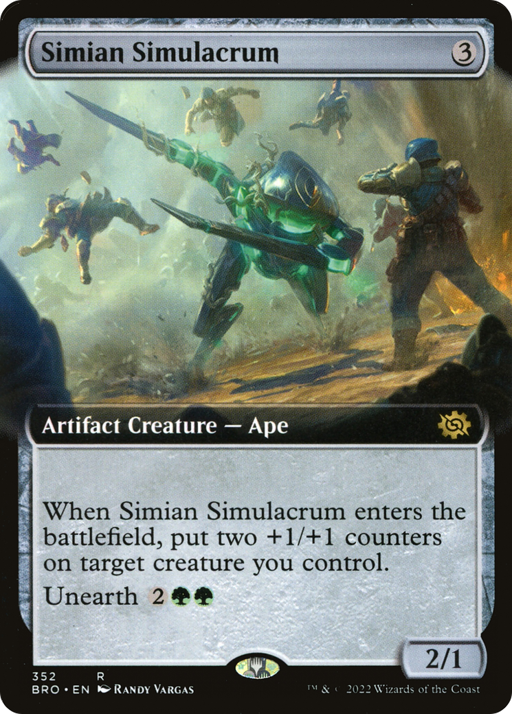 Simian Simulacrum (Extended Art) (BRO-352)  Foil - The Brothers' War: (Extended Art)