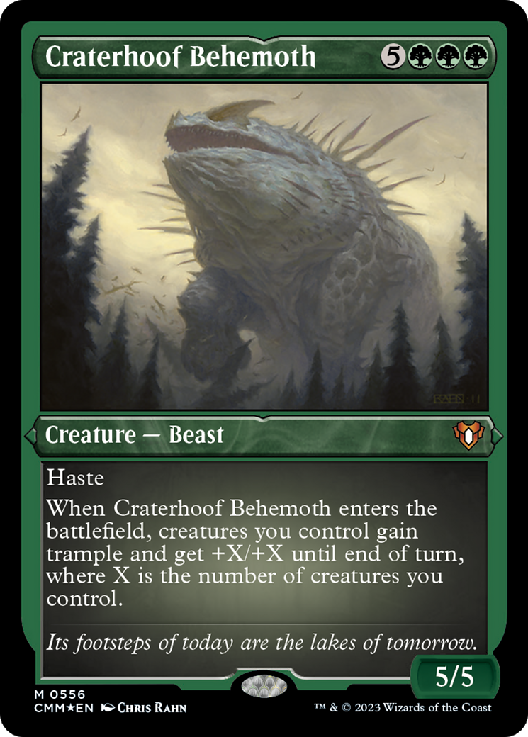 Craterhoof Behemoth (CMM-556)  Etched Foil - Commander Masters