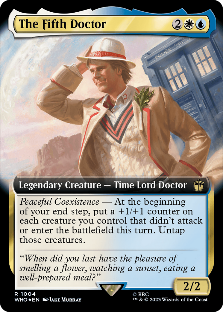 The Fifth Doctor (Extended Art) (Surge Foil) (WHO-1004)  Foil - Doctor Who: (Extended Art)