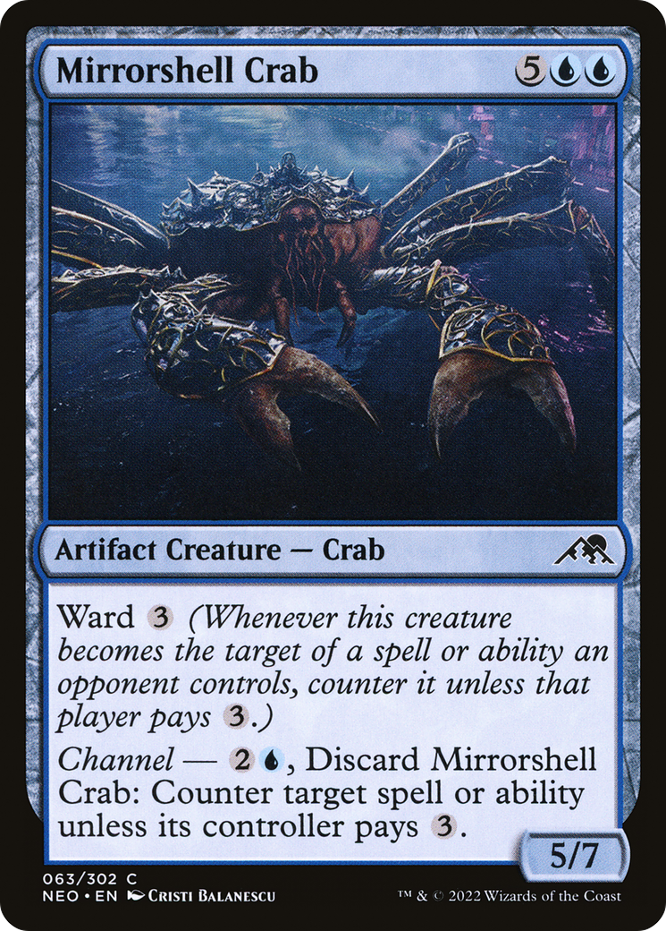 Mirrorshell Crab (NEO-063)  Foil - Kamigawa: Neon Dynasty
