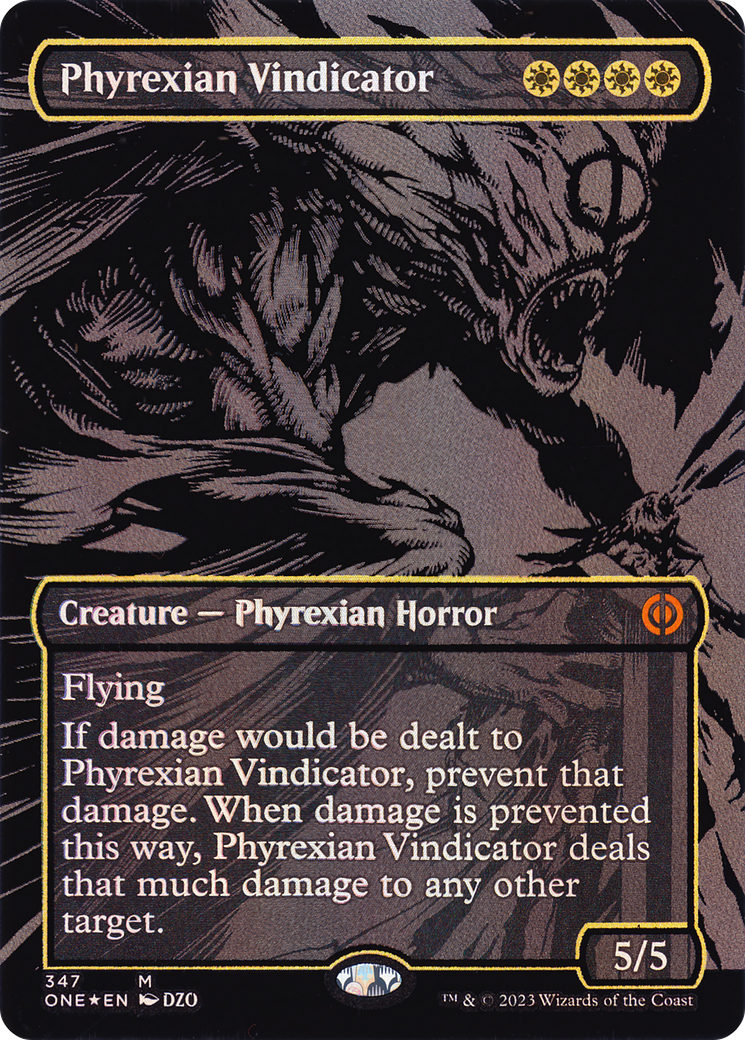 Phyrexian Vindicator (Oil Slick Raised Foil) (ONE-347)  Foil - Phyrexia: All Will Be One (Borderless)