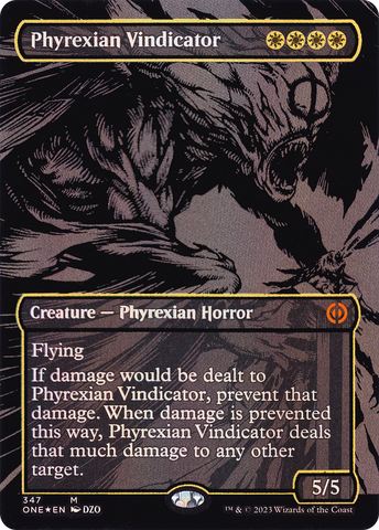 Phyrexian Vindicator (Oil Slick Raised Foil) (ONE-347)  Foil - Phyrexia: All Will Be One (Borderless)