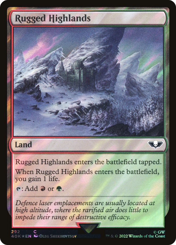 Rugged Highlands (Surge Foil) (40K-292) - Warhammer 40,000 Commander Foil