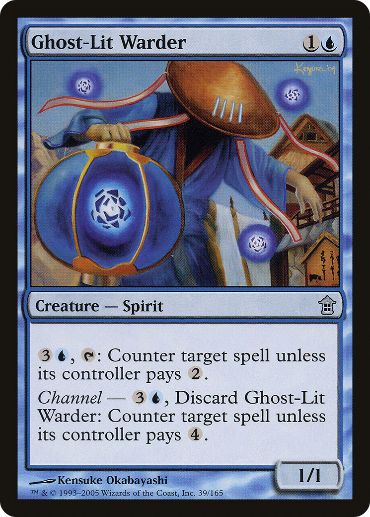 Ghost-Lit Warder (SOK-039)  Foil - Saviors of Kamigawa