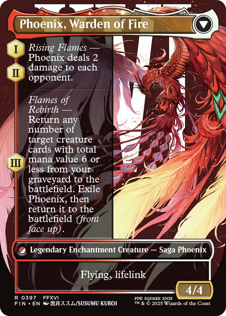 Joshua, Phoenix's Dominant // Phoenix, Warden of Fire (FIN-397) - FINAL FANTASY: (enchantment) (Borderless)