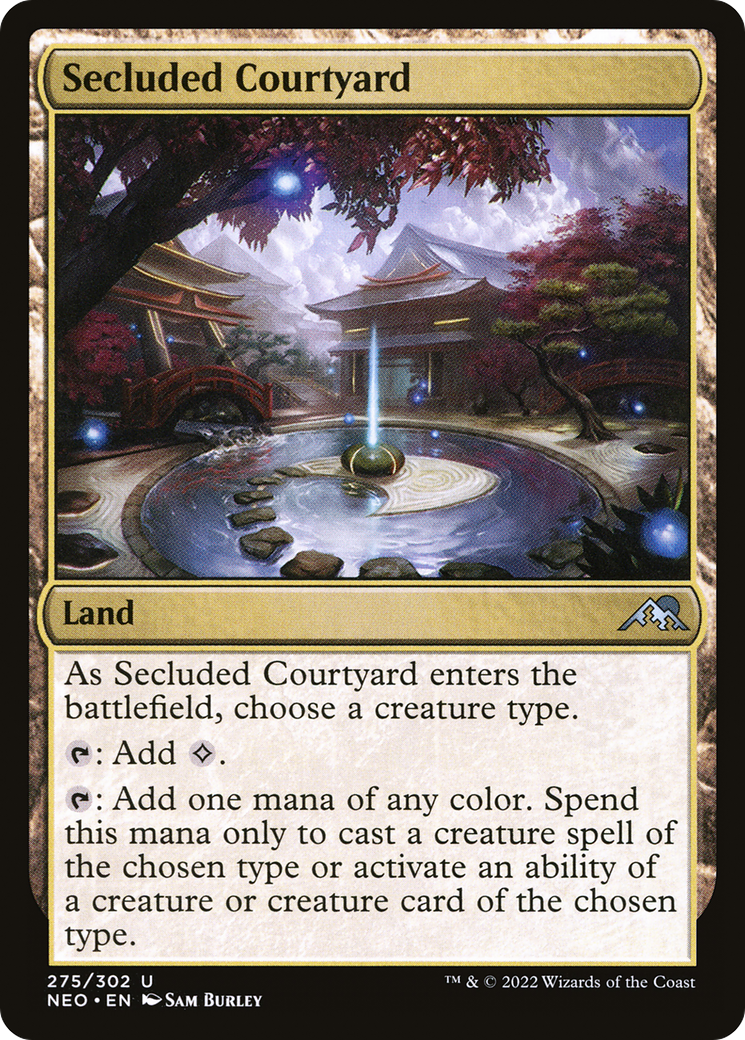 Secluded Courtyard (NEO-275)  Foil - Kamigawa: Neon Dynasty