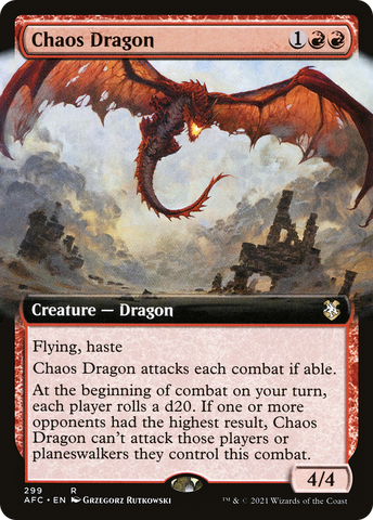 Chaos Dragon (Extended Art) (AFC-299) - Adventures in the Forgotten Realms Commander