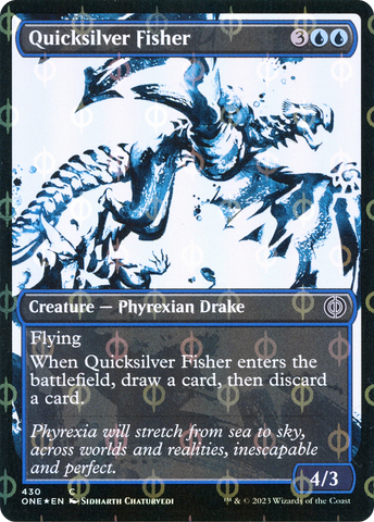 Quicksilver Fisher (Showcase) (Step-and-Compleat Foil) (ONE-430)  Foil - Phyrexia: All Will Be One: (Showcase)