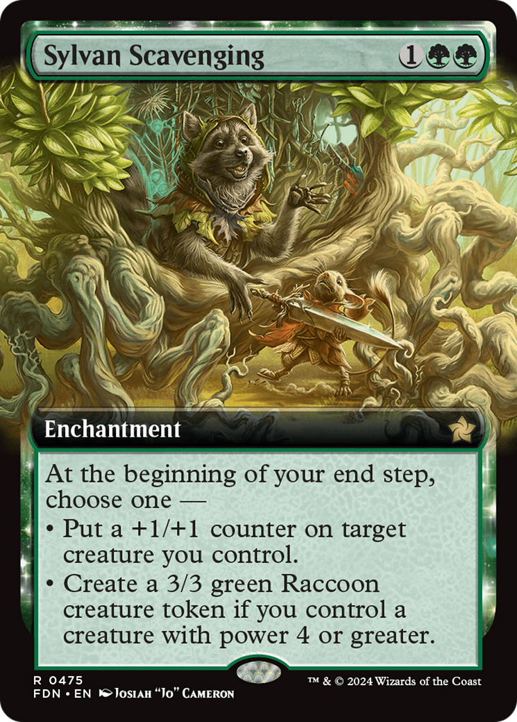 Sylvan Scavenging (FDN-475)  Foil - Foundations: (enchantment, Extended Art)