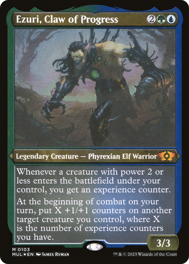 Ezuri, Claw of Progress (Foil Etched) (MUL-103)  Foil - Multiverse Legends