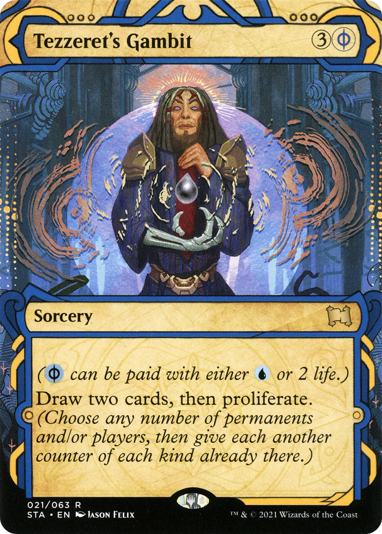 Tezzeret's Gambit (STA-021)  Foil - Strixhaven Mystical Archive: (Showcase) (Borderless)