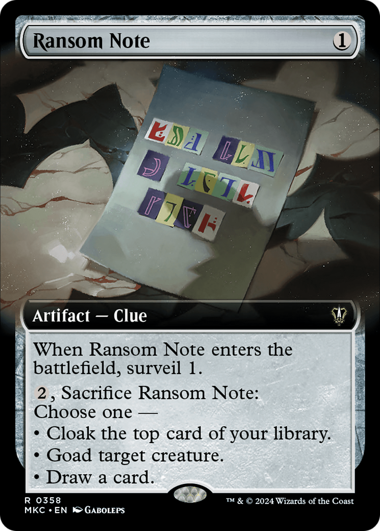 Ransom Note (0358) (Extended Art) (MKC-358)  - Murders at Karlov Manor Commander: (Extended Art)