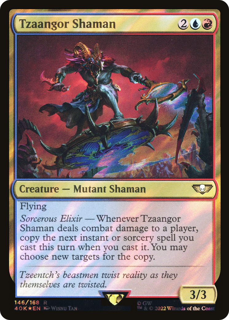 Tzaangor Shaman (Surge Foil) (40K-146)  Foil - Warhammer 40,000 Commander