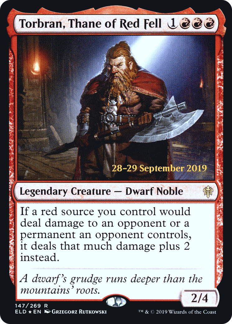 Torbran, Thane of Red Fell (PRE-147S) - Throne of Eldraine Promos Foil