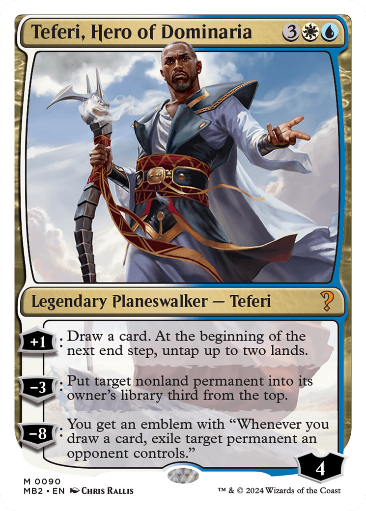 Teferi, Hero of Dominaria (White Border) (MB2-090)  - Mystery Booster 2