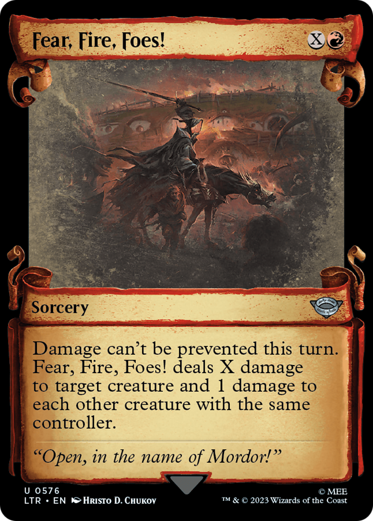 Fear, Fire, Foes! (Showcase Scrolls) (LTR-576)  Foil - The Lord of the Rings: Tales of Middle-earth: (Showcase)