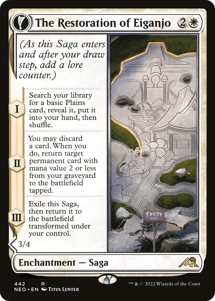 The Restoration of Eiganjo (Extended Art) (NEO-442)  Foil - Kamigawa: Neon Dynasty: (Extended Art, fandfc, enchantment)