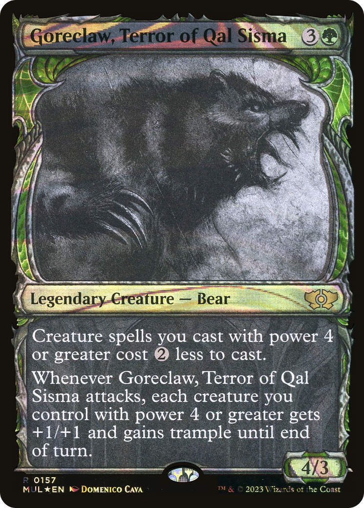 Goreclaw, Terror of Qal Sisma (Halo Foil) (MUL-157)  Foil - Multiverse Legends: (Showcase)