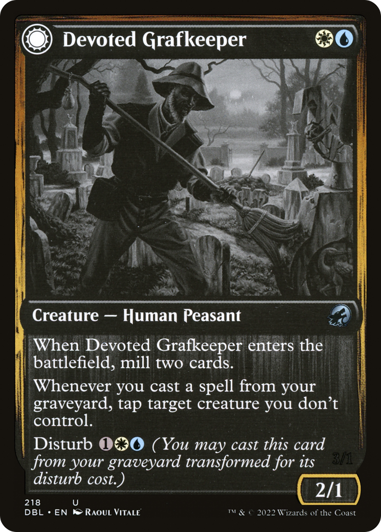 Devoted Grafkeeper (DBL-218)  Foil - Innistrad: Double Feature: (Double Faced Transform)