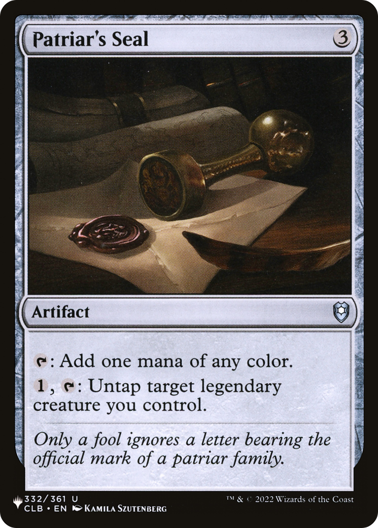 Patriar's Seal (LIST-332/361)  - The List