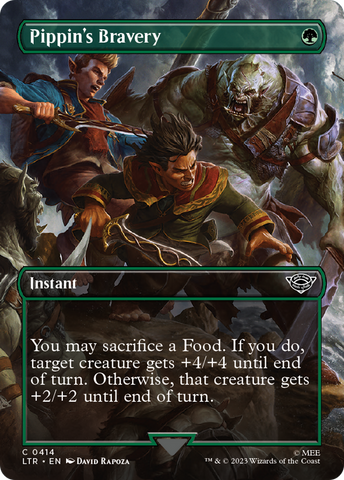 Pippin's Bravery (Borderless) (LTR-414)  Foil - The Lord of the Rings: Tales of Middle-earth