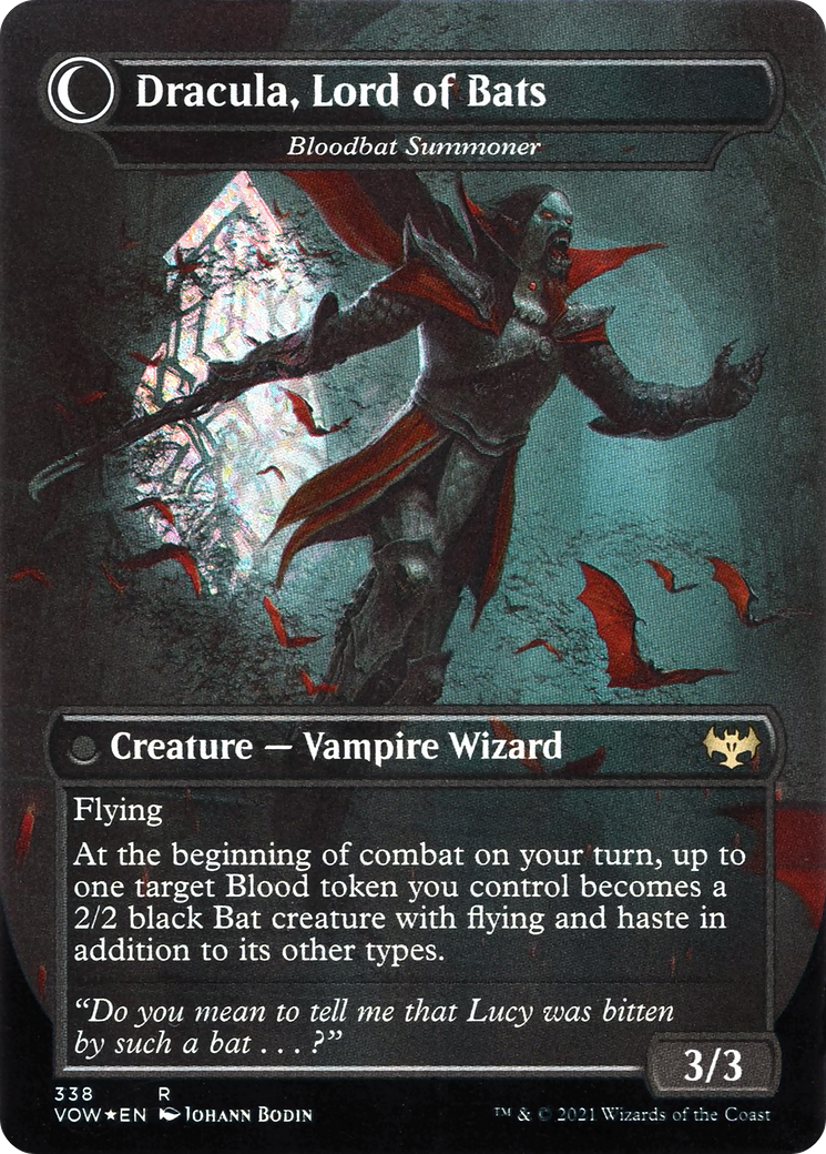Dracula, Lord of Blood - Voldaren Bloodcaster (VOW-338) - Innistrad: Crimson Vow: (Double Faced Transform) (Borderless) Foil