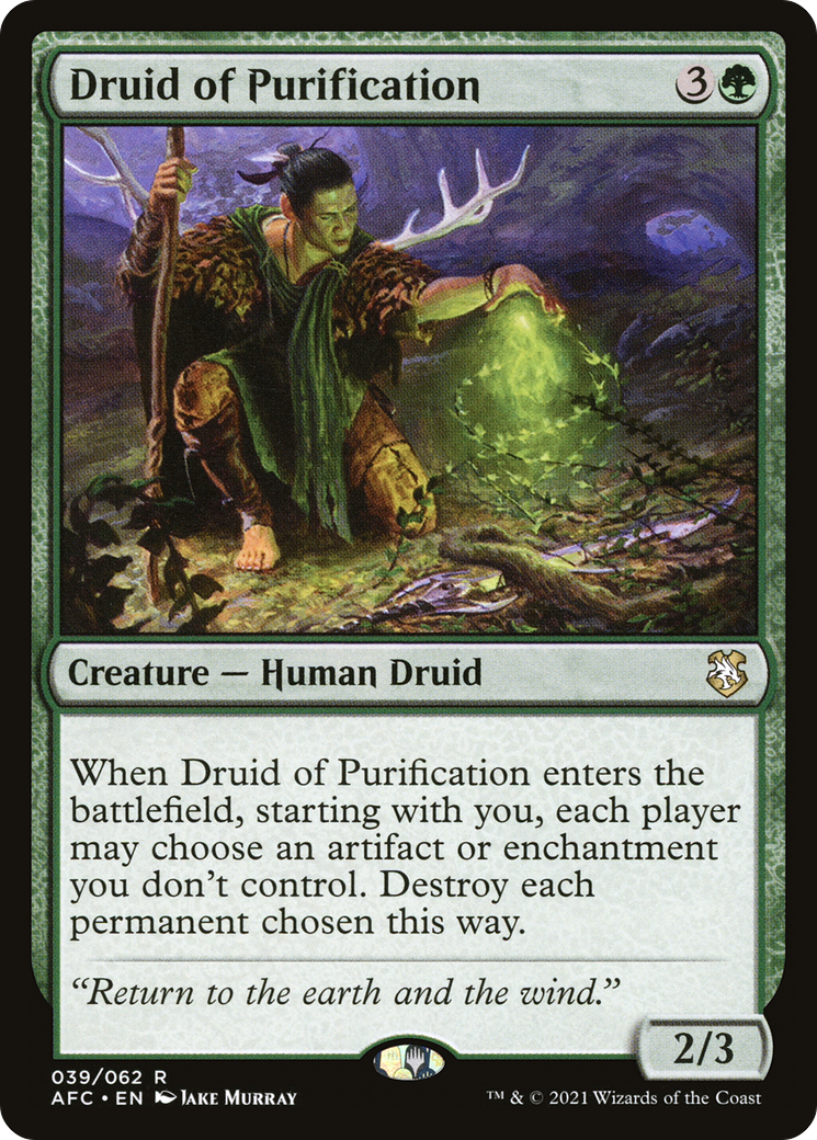 Druid of Purification (AFC-039)  - Forgotten Realms Commander