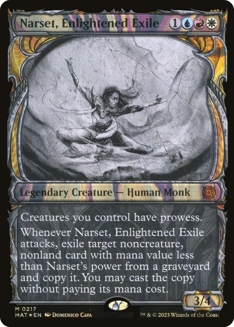 Narset, Enlightened Exile (Halo Foil) (MAT-217)  Foil - March of the Machine: The Aftermath: (Showcase)